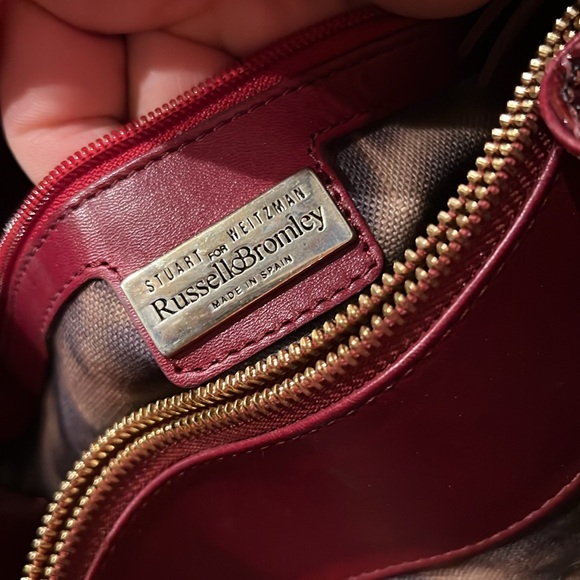 Stuart Weitzman small tote/large purse, red reptile see pics for measurements - Picture 6 of 9